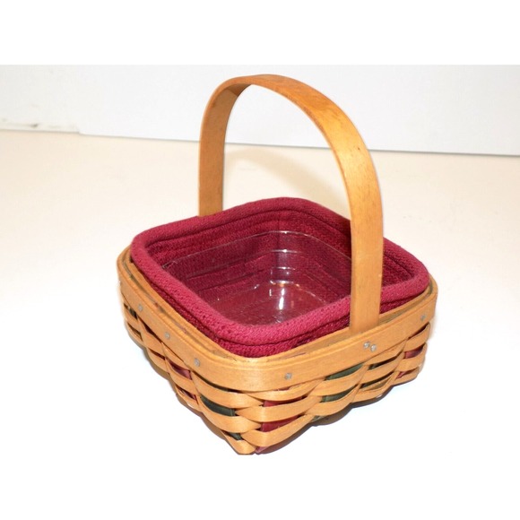 Longaberger Other - Small Holiday Helper Basket w/ Paprika Liner & Protector 2003 Longaberger